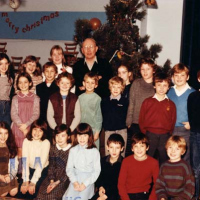 Children andHeadmaster in School Hall 1980s