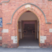 The main door after the refurbishment