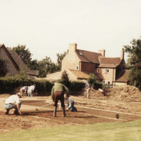 Preparing the ground for the extension of the greens